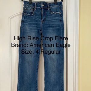 american eagle jeans. high rise crop flare. size 4